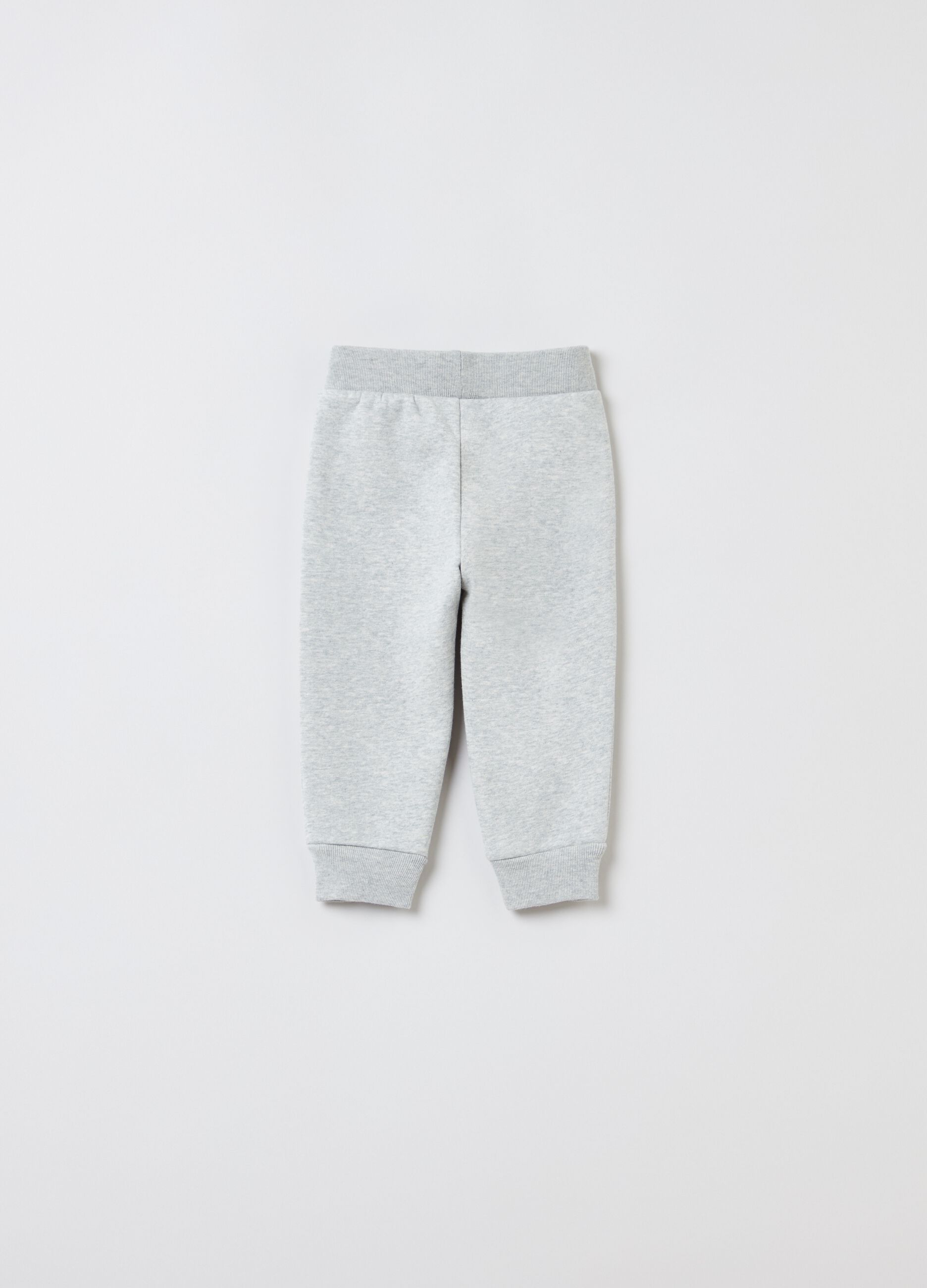 Mélange plush joggers with embroidered logo_1