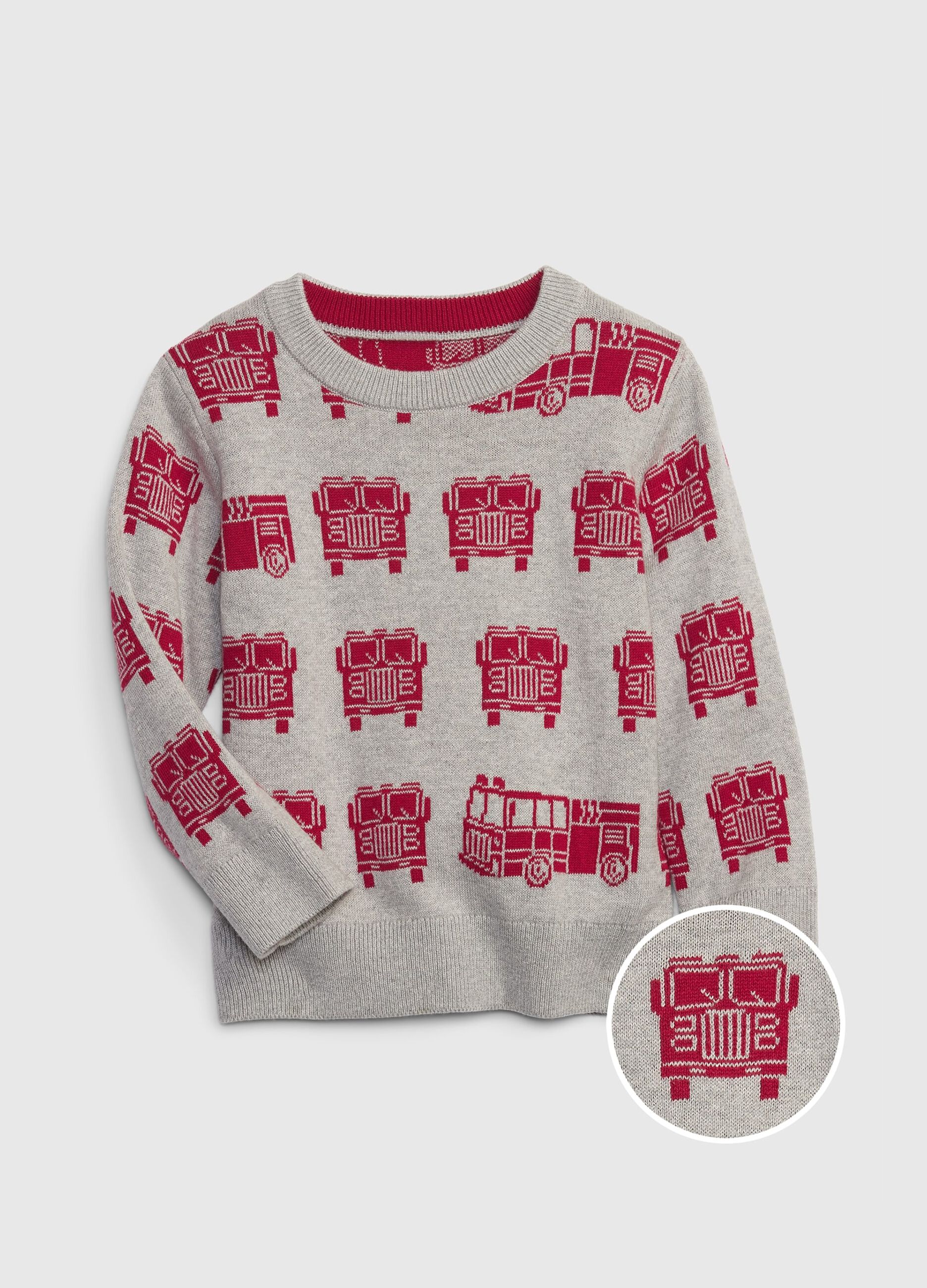 Pullover with fire truck design