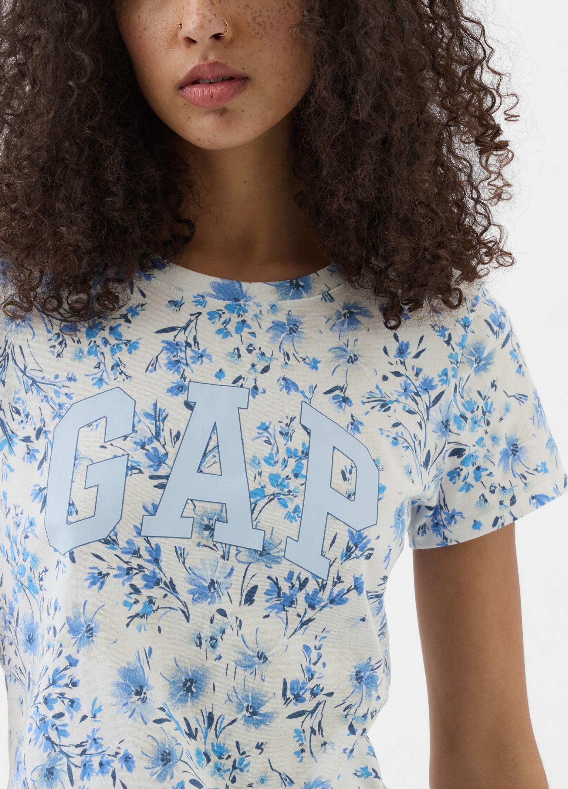 Floral T-shirt with logo print_1