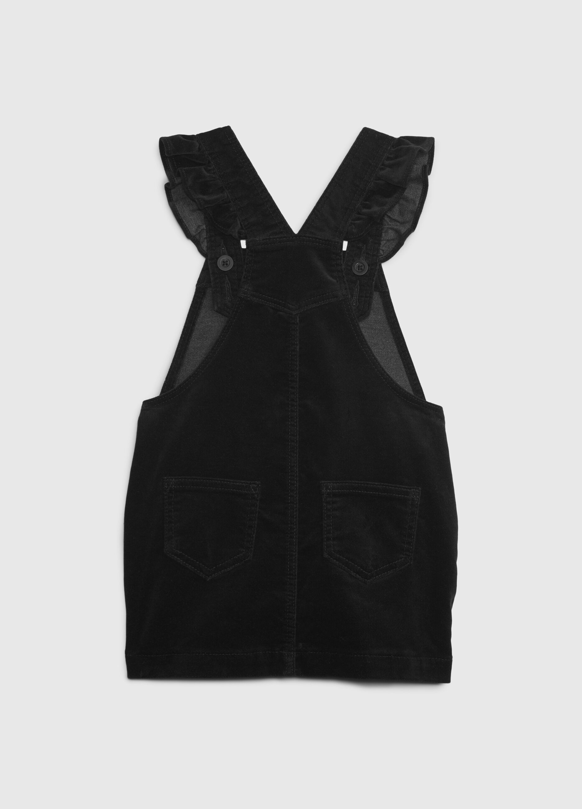 Pinafore in velvet with frills_1