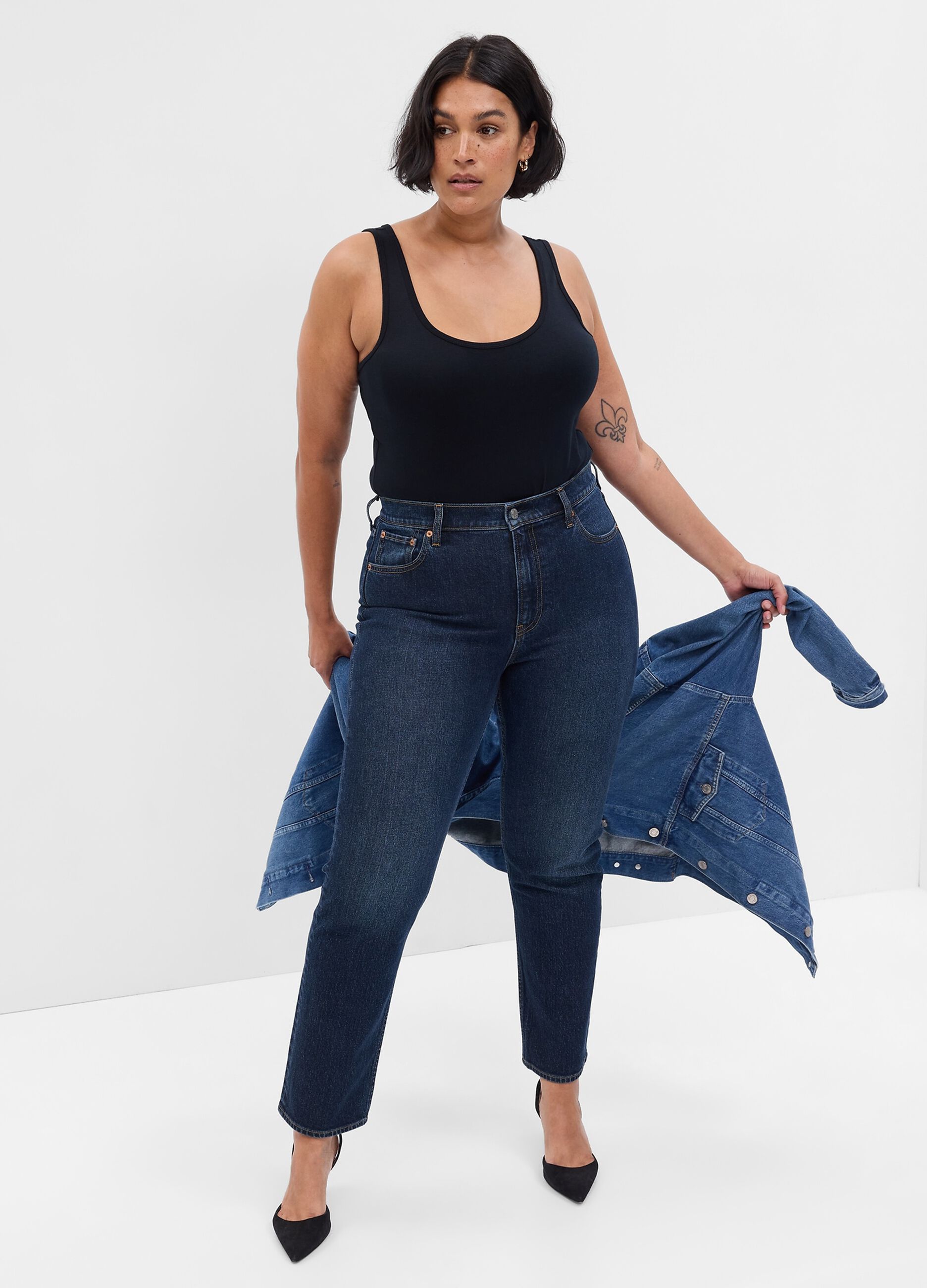 Jeans straight fit a vita alta_3
