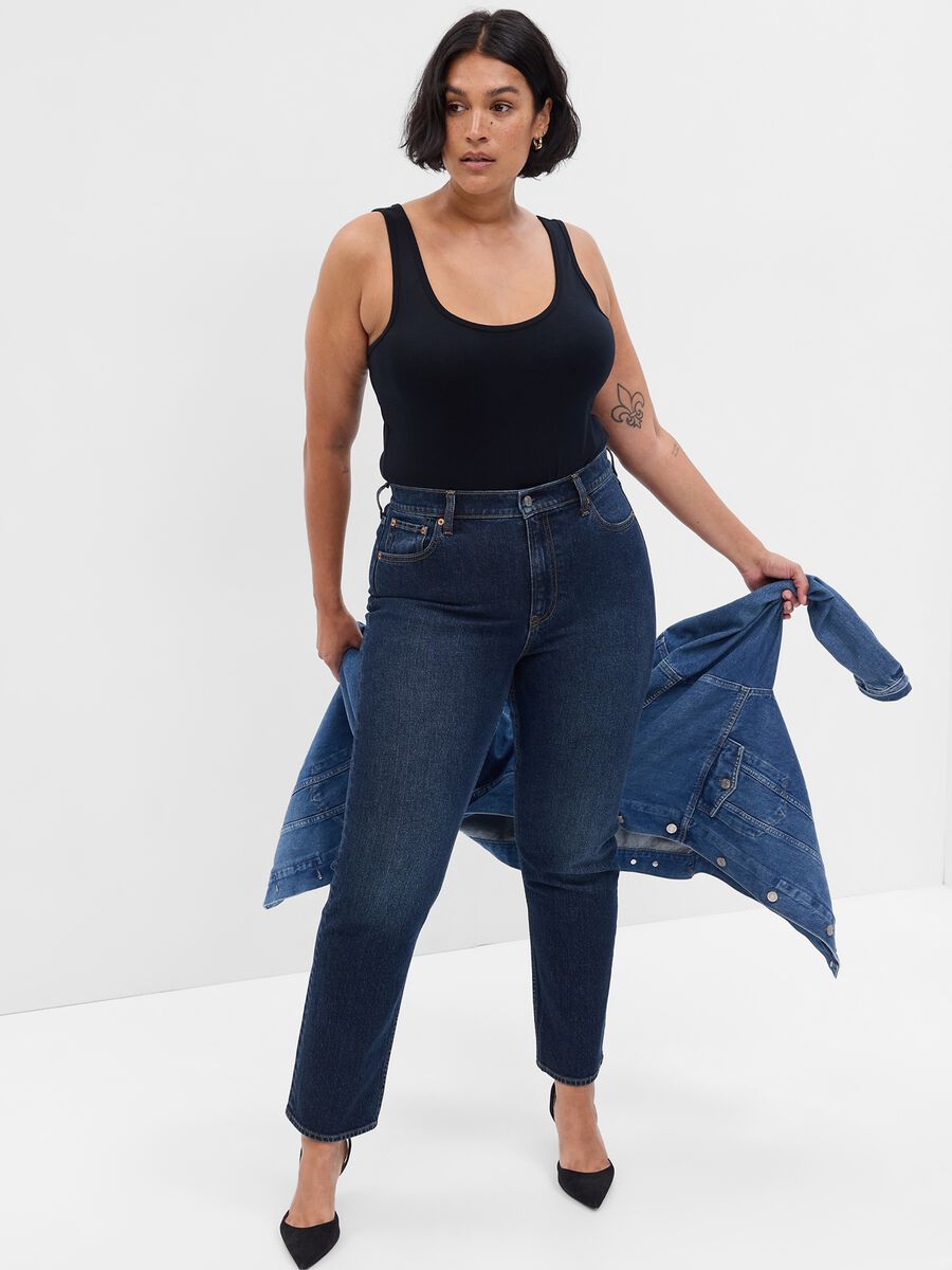 Jeans straight fit a vita alta Donna_3