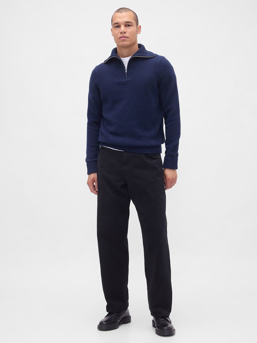 Maglione blu uomo in misto cotone Uomo_0