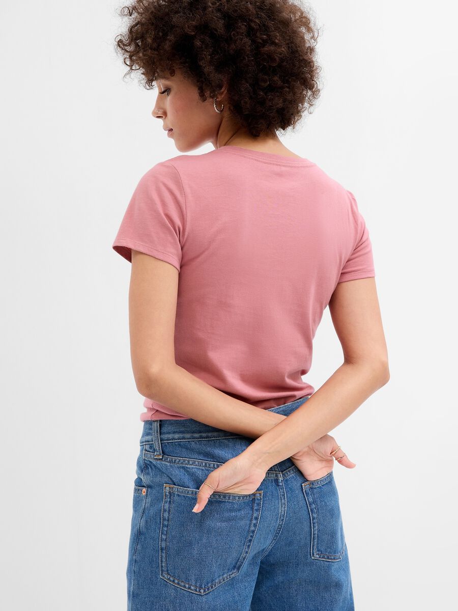 T-shirt con stampa logo e fiorellini Donna_1