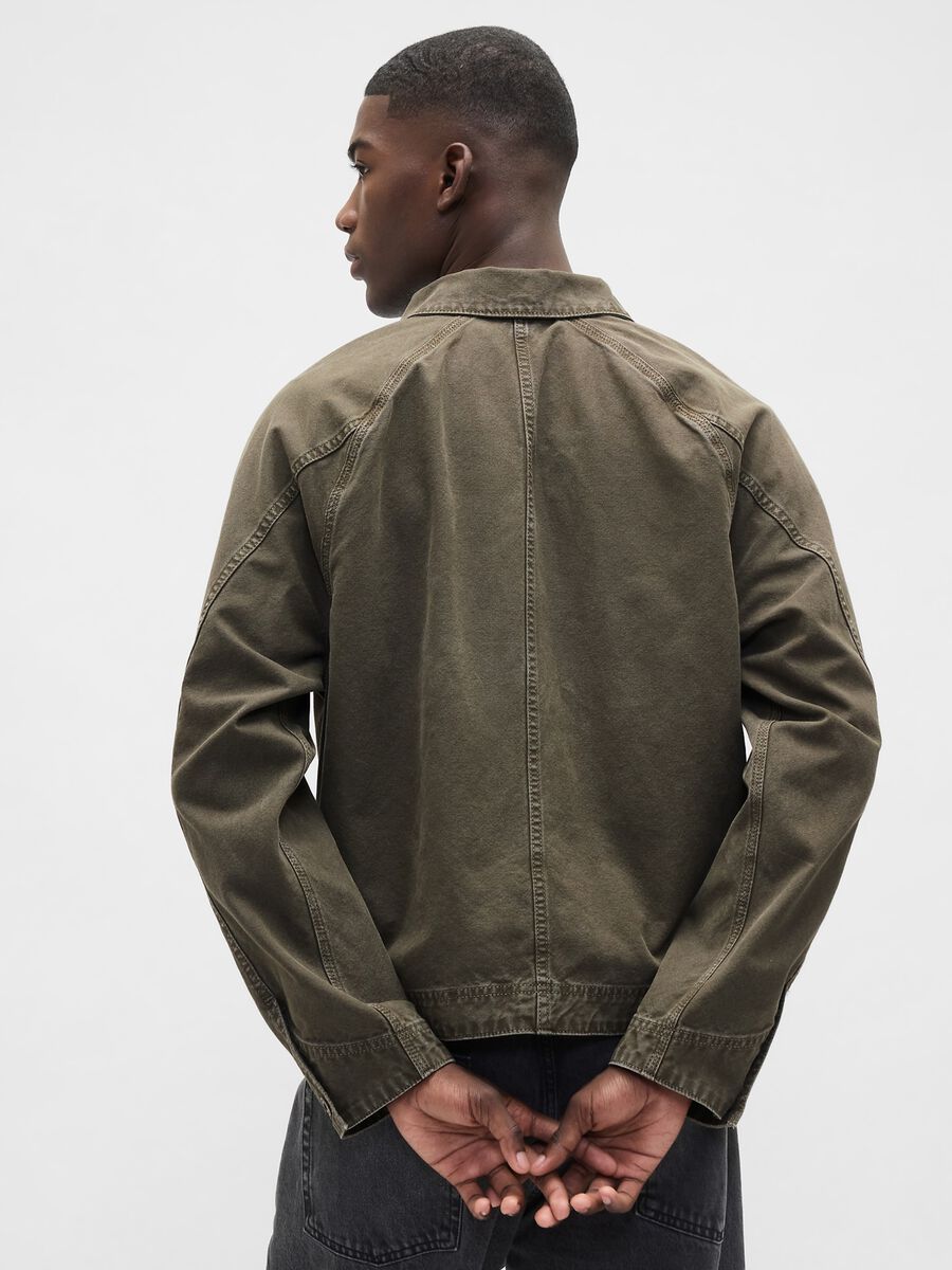 Green jacket in pure cotton Man_2