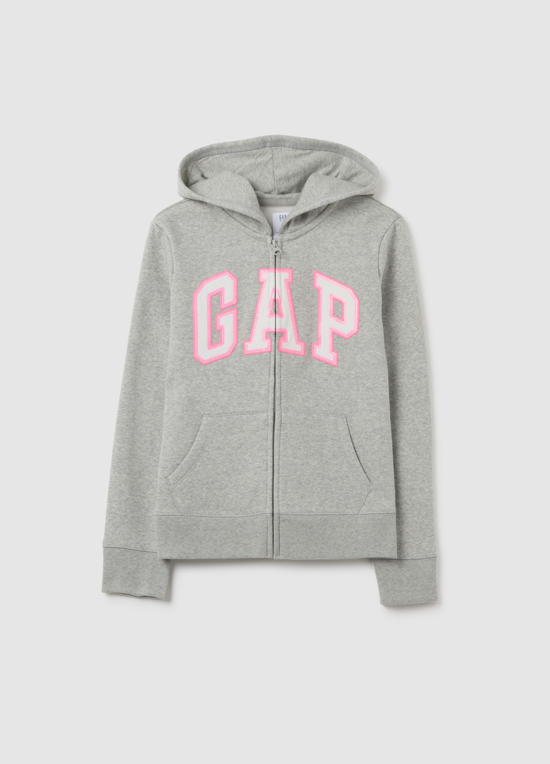 Full-zip in felpa con patch logo