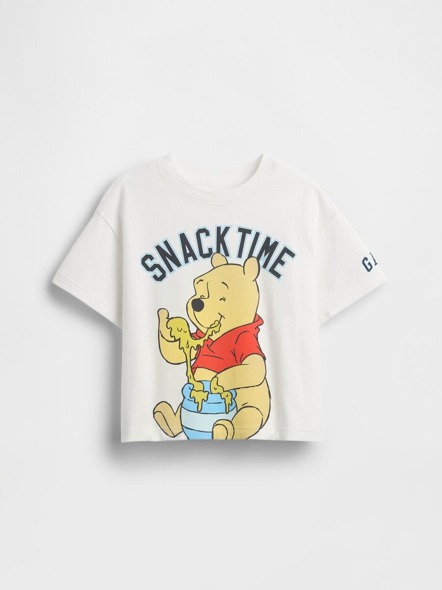 T-shirt Winnie Disney a maniche corte in puro cotone con logo GAP Bimbo_1