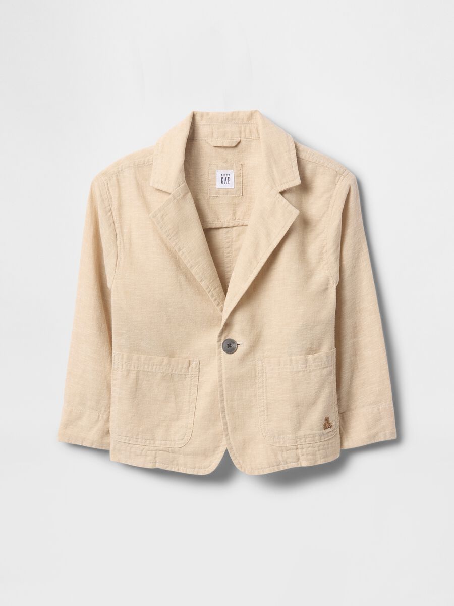 Giacca beige in lino e cotone Uomo_0