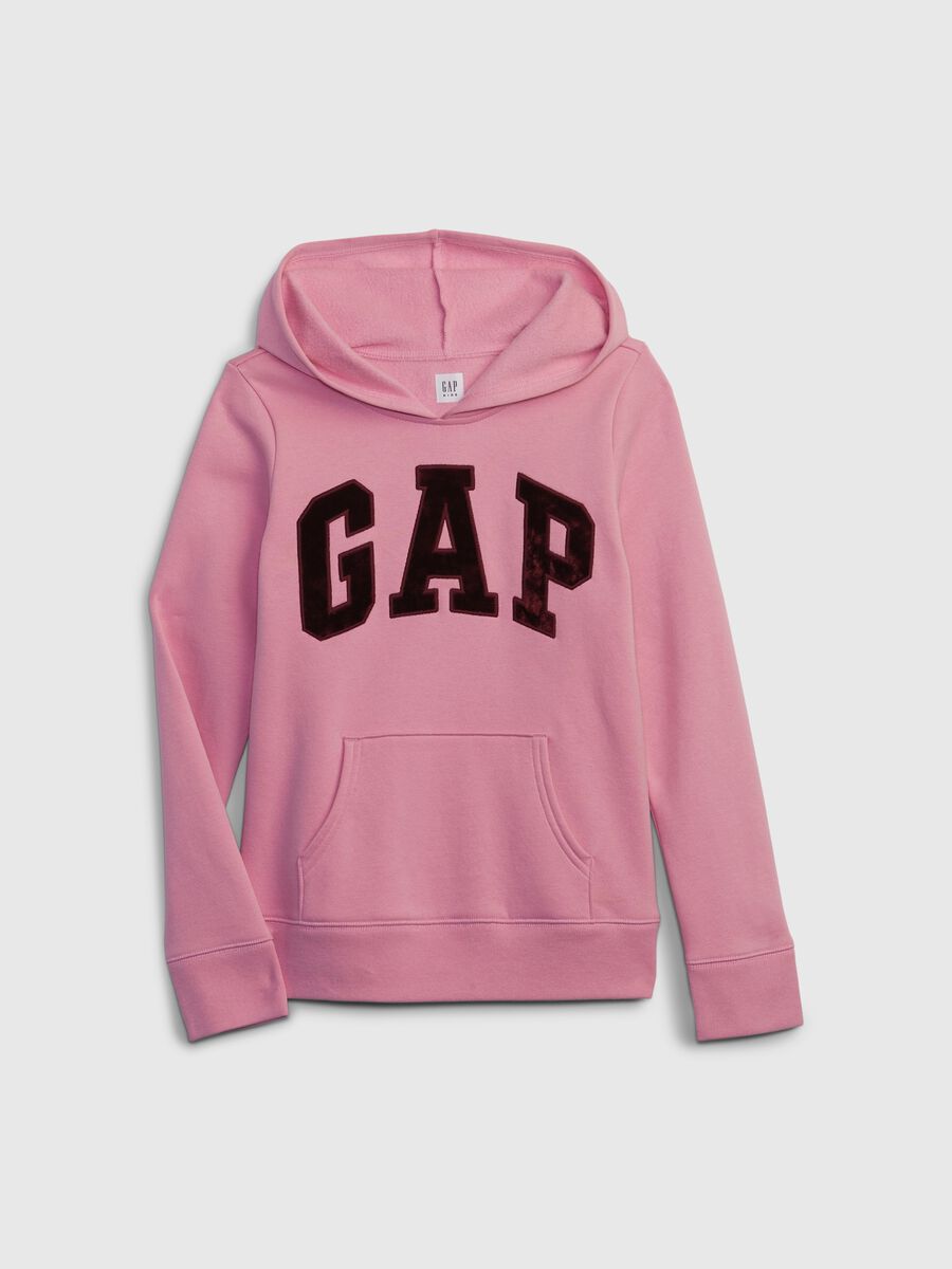Sweatshirt with hood and logo Girl_0