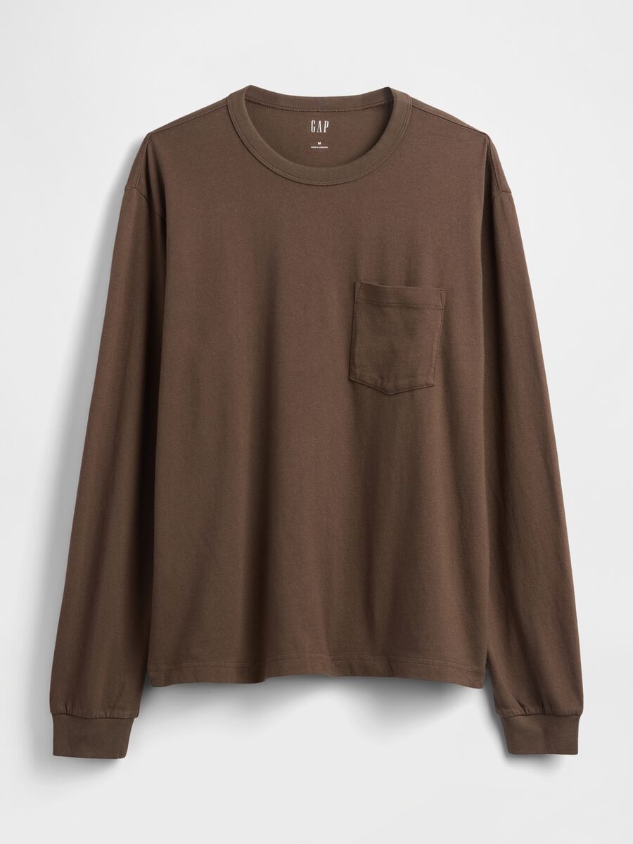 Brown Cotton Long Sleeve Shirt Man_3