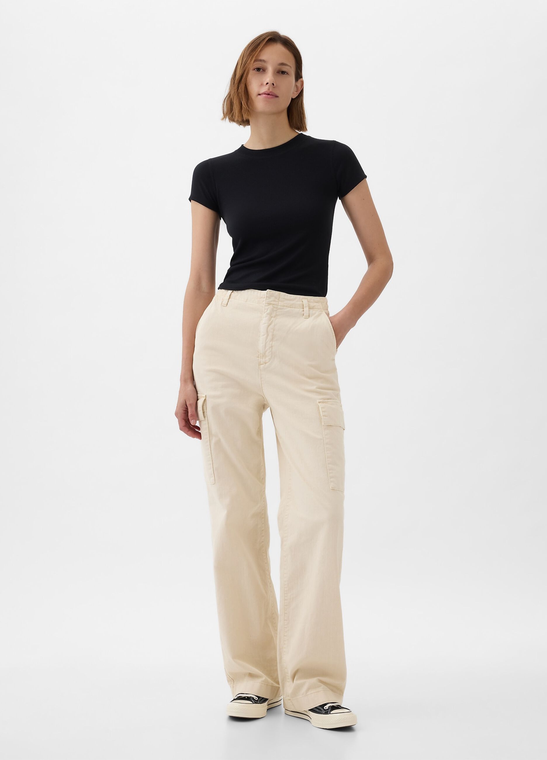 Pantaloni cargo loose fit in cotone