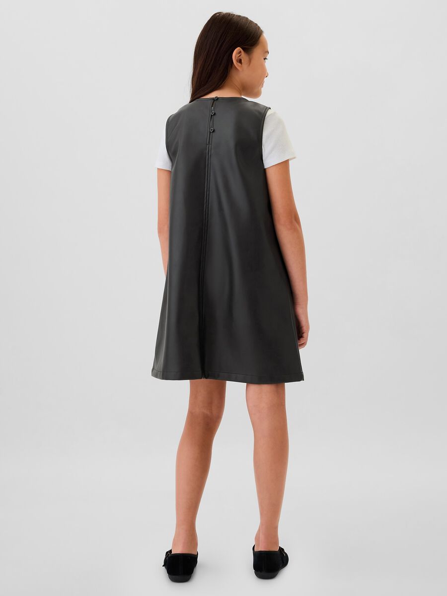 Vestito corto smanicato effetto lucido Bambina_2