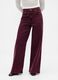 Pantaloni wide leg viola in cotone elasticizzato_1