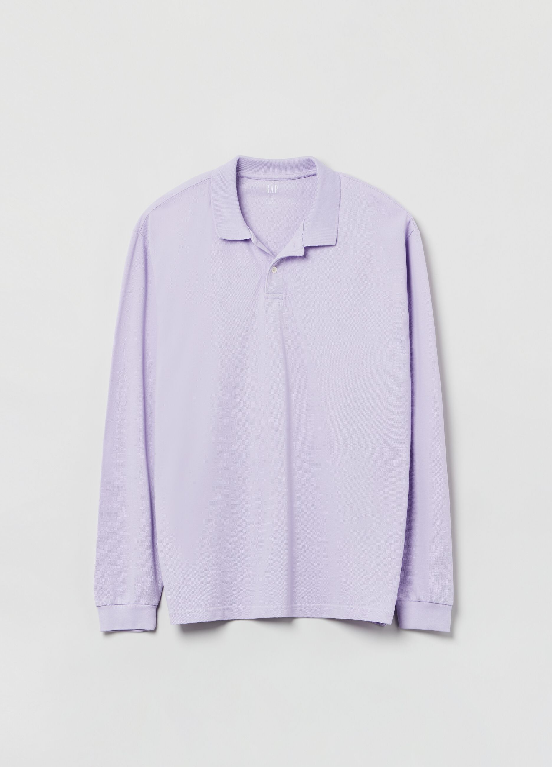 Long-sleeved pique polo shirt_1