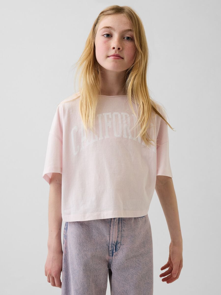 T-shirt a maniche corte in puro cotone Bambina_0