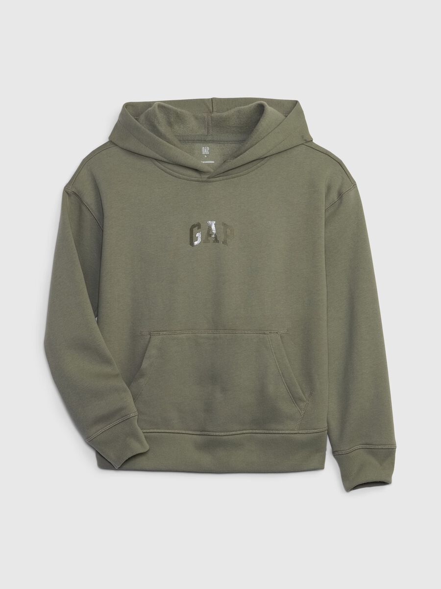 Cotton sweatshirt with hood and logo Boy_0