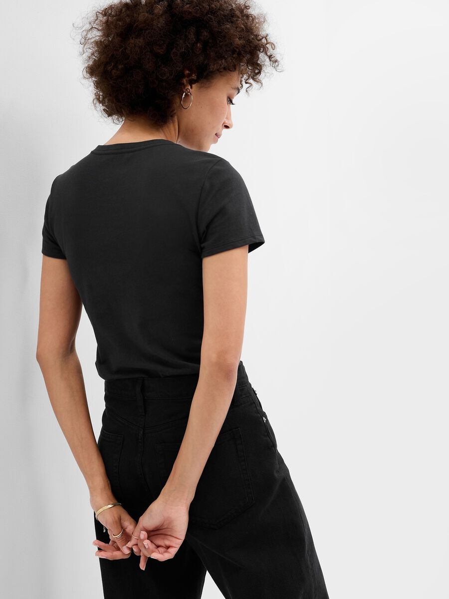 T-shirt with glitter logo print Woman_1