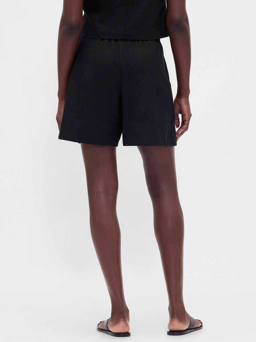 Shorts in misto lino Donna_2