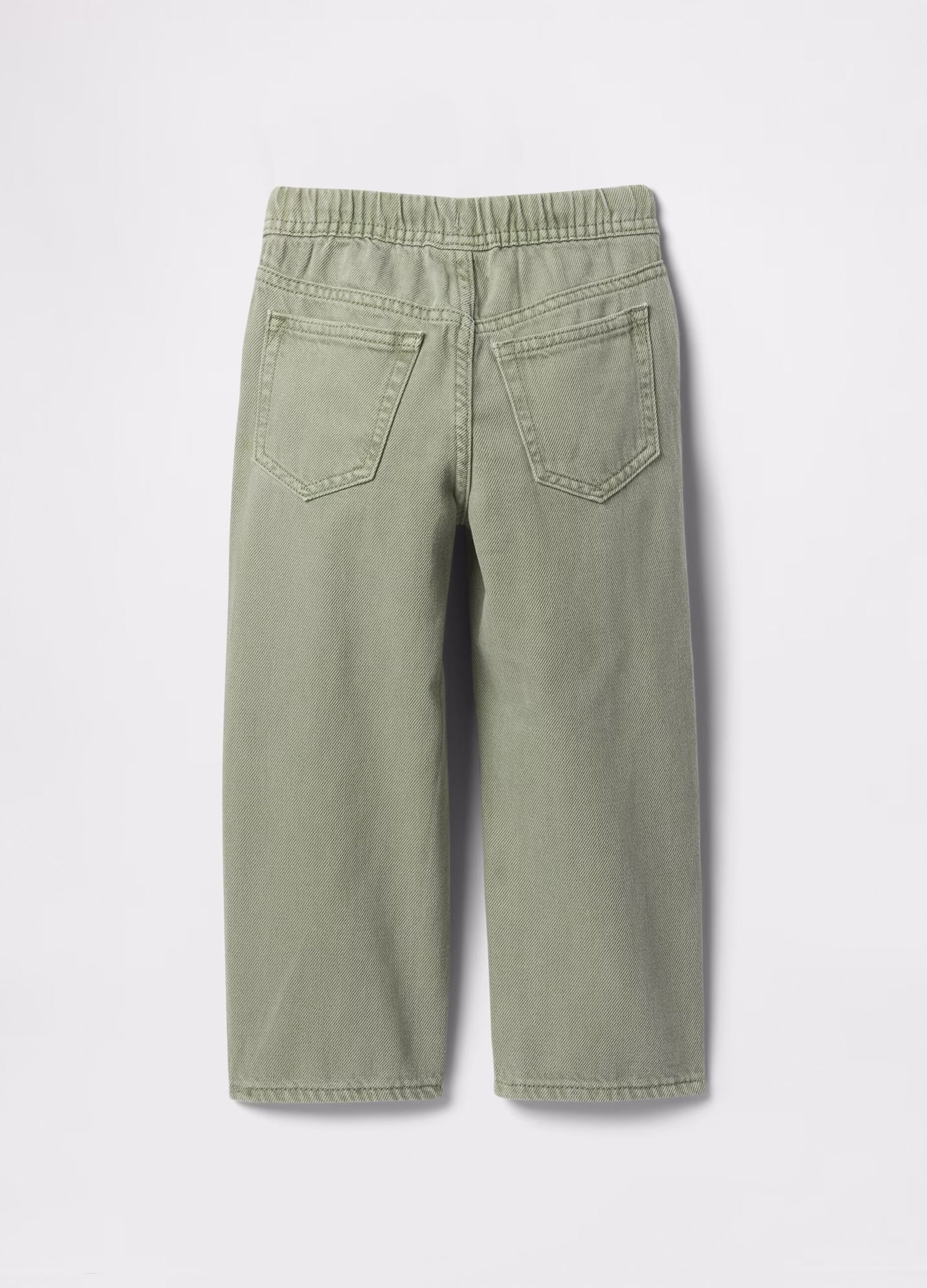 Pantaloni verdi in cotone e Lyocell con coulisse_2