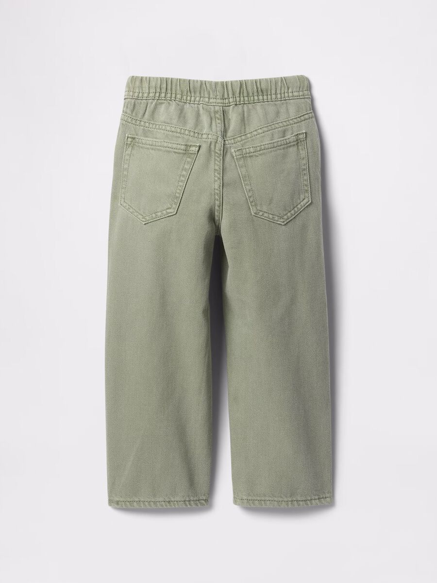Pantaloni denim verdi in cotone e Lyocell GAP Kids Bimbo_2