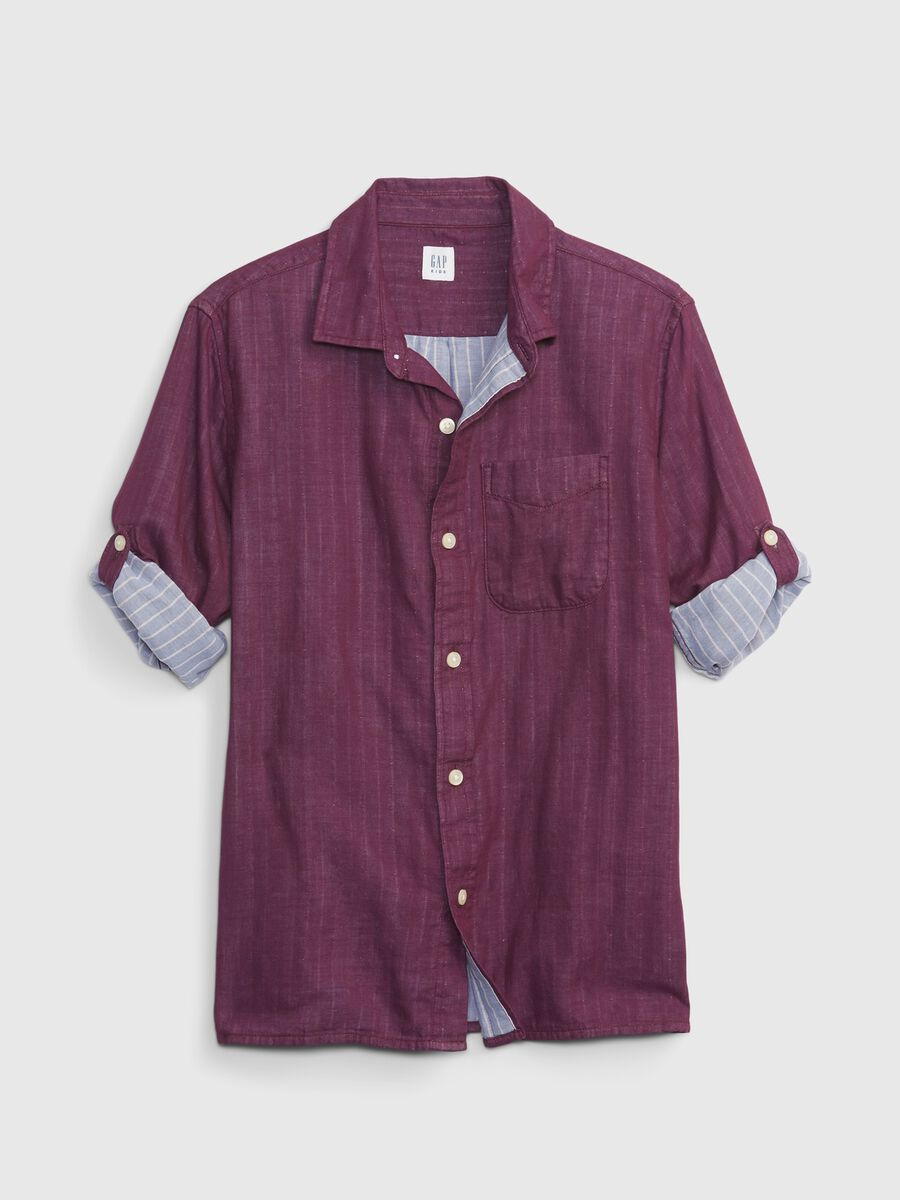 Check shirt with roll-up sleeves Boy_0