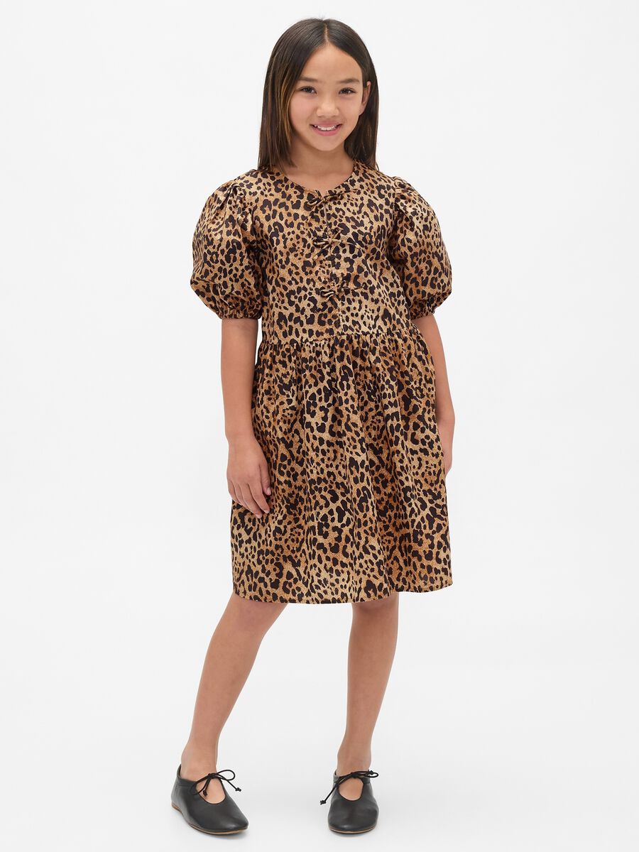 Brown Dress with Leopard Print Girl_0