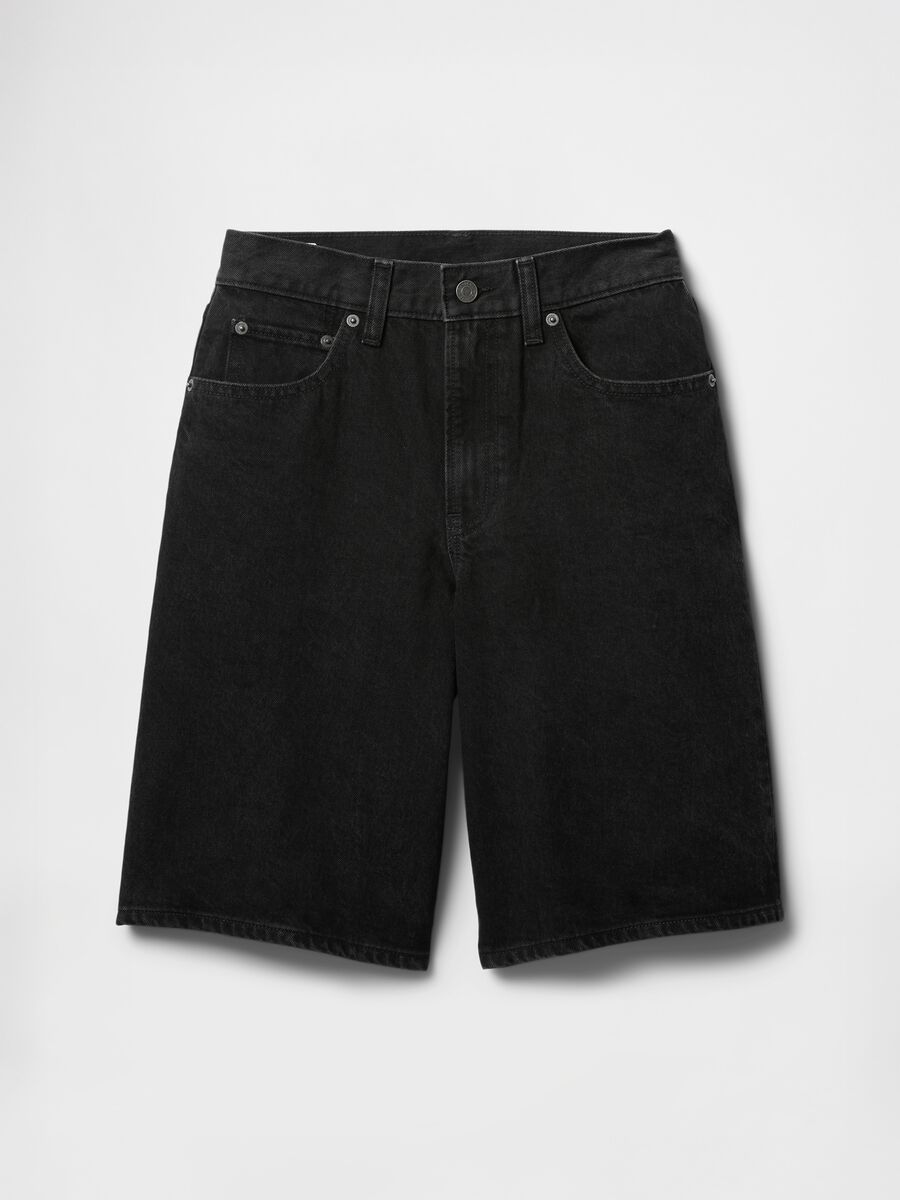 Bermuda neri in denim Woman_6