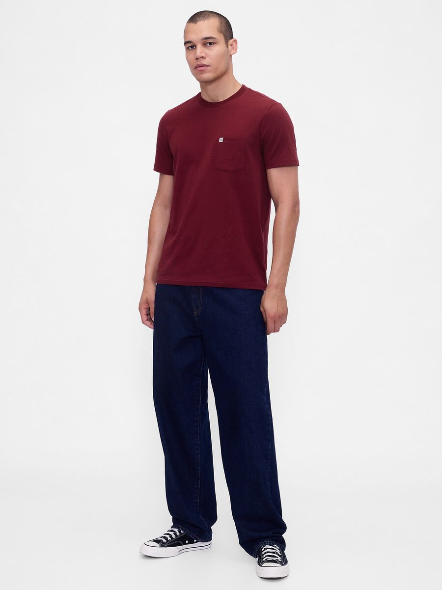 T-shirt rossa in cotone Uomo_2