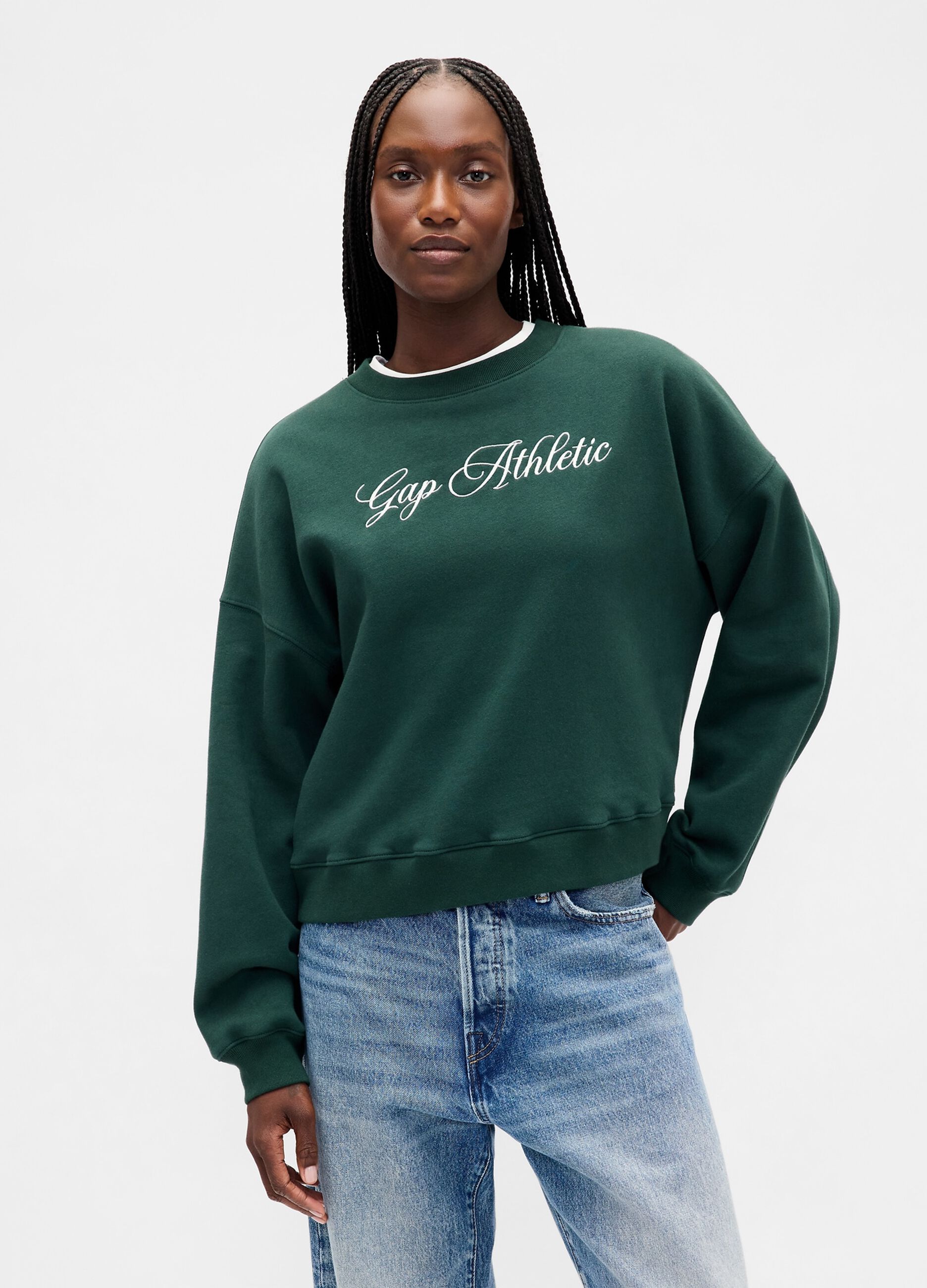 Women's Green Sweatshirt with Print