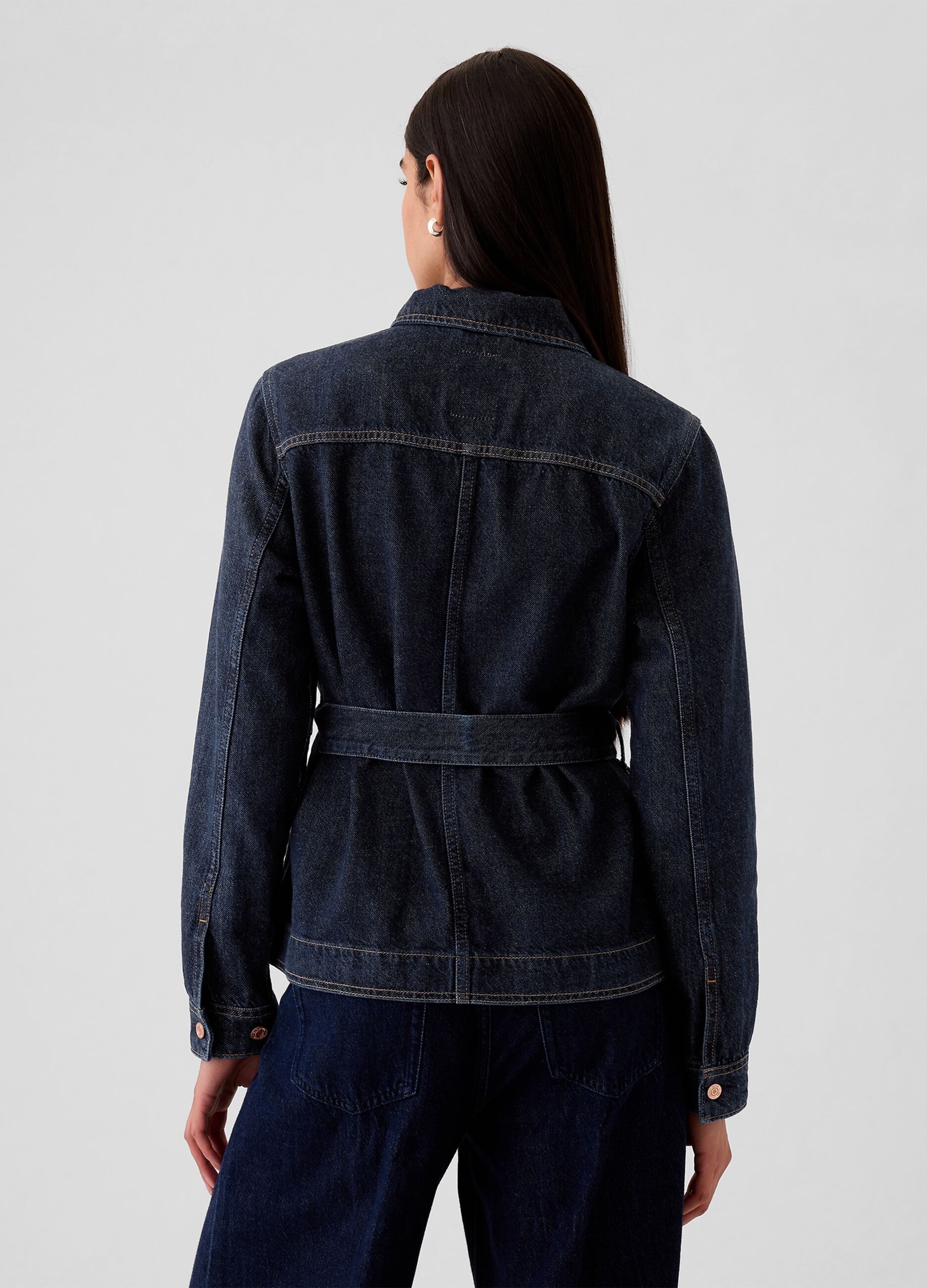 Giacca corta in denim con cintura
