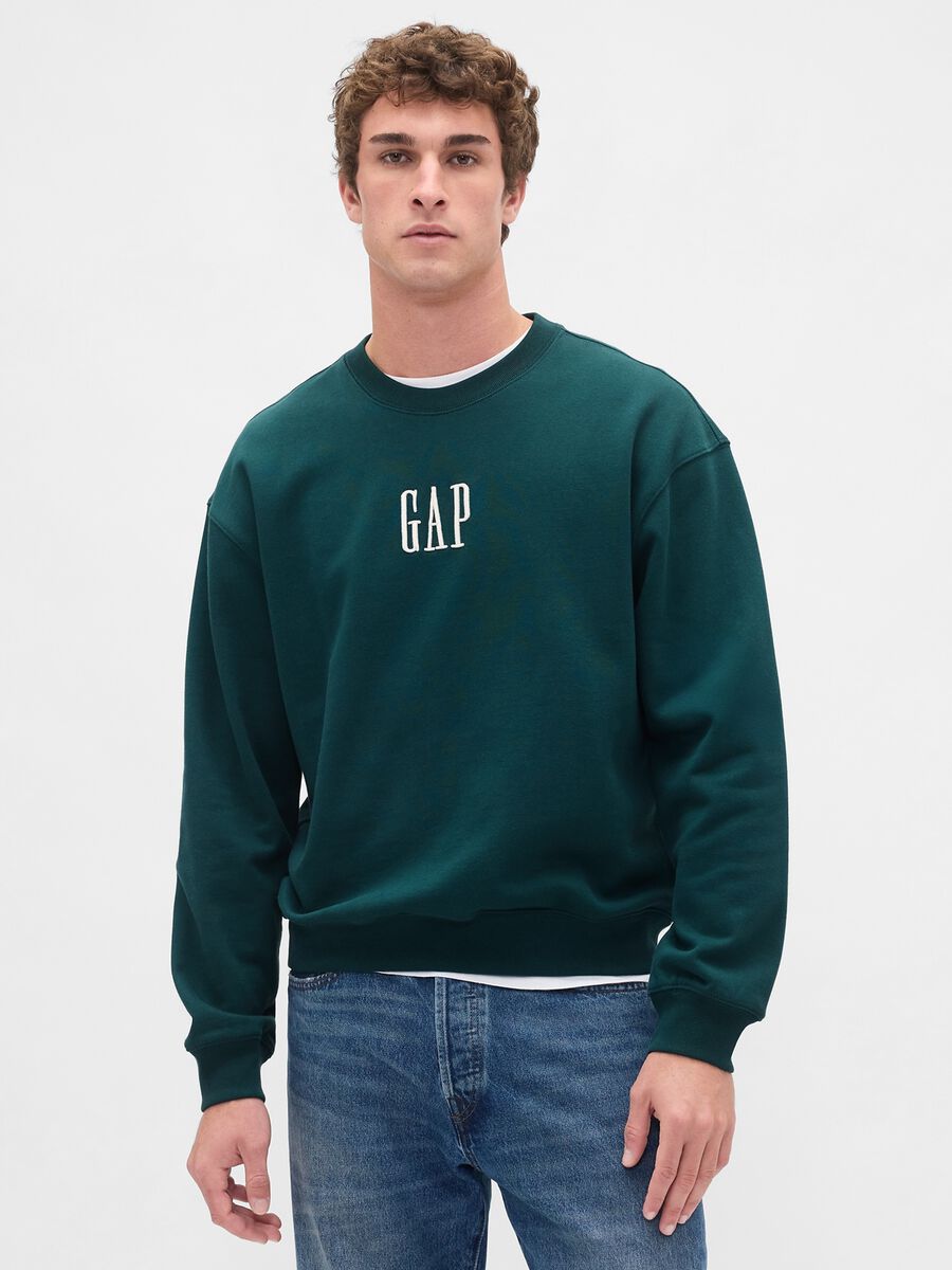 Green Crewneck Sweatshirt Man_0