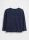 T-shirt blu a maniche lunghe in cotone_1