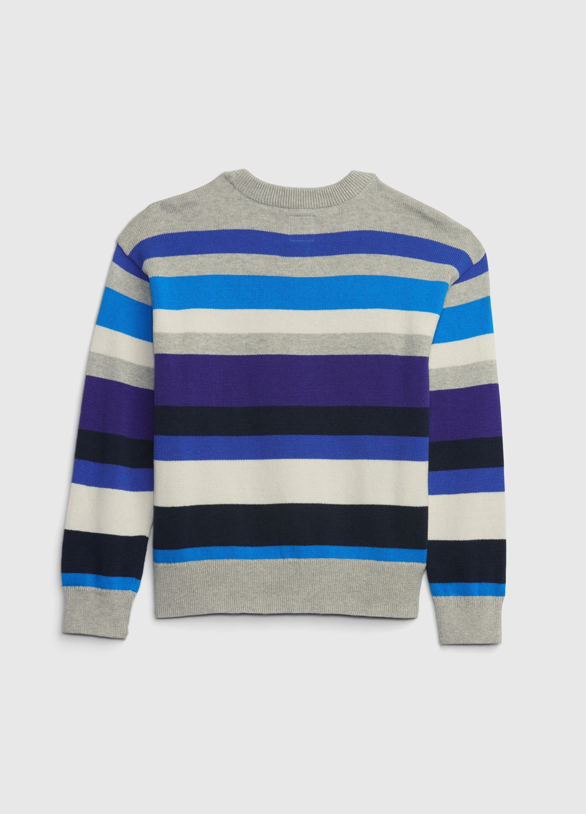 Striped pullover with logo patch_1