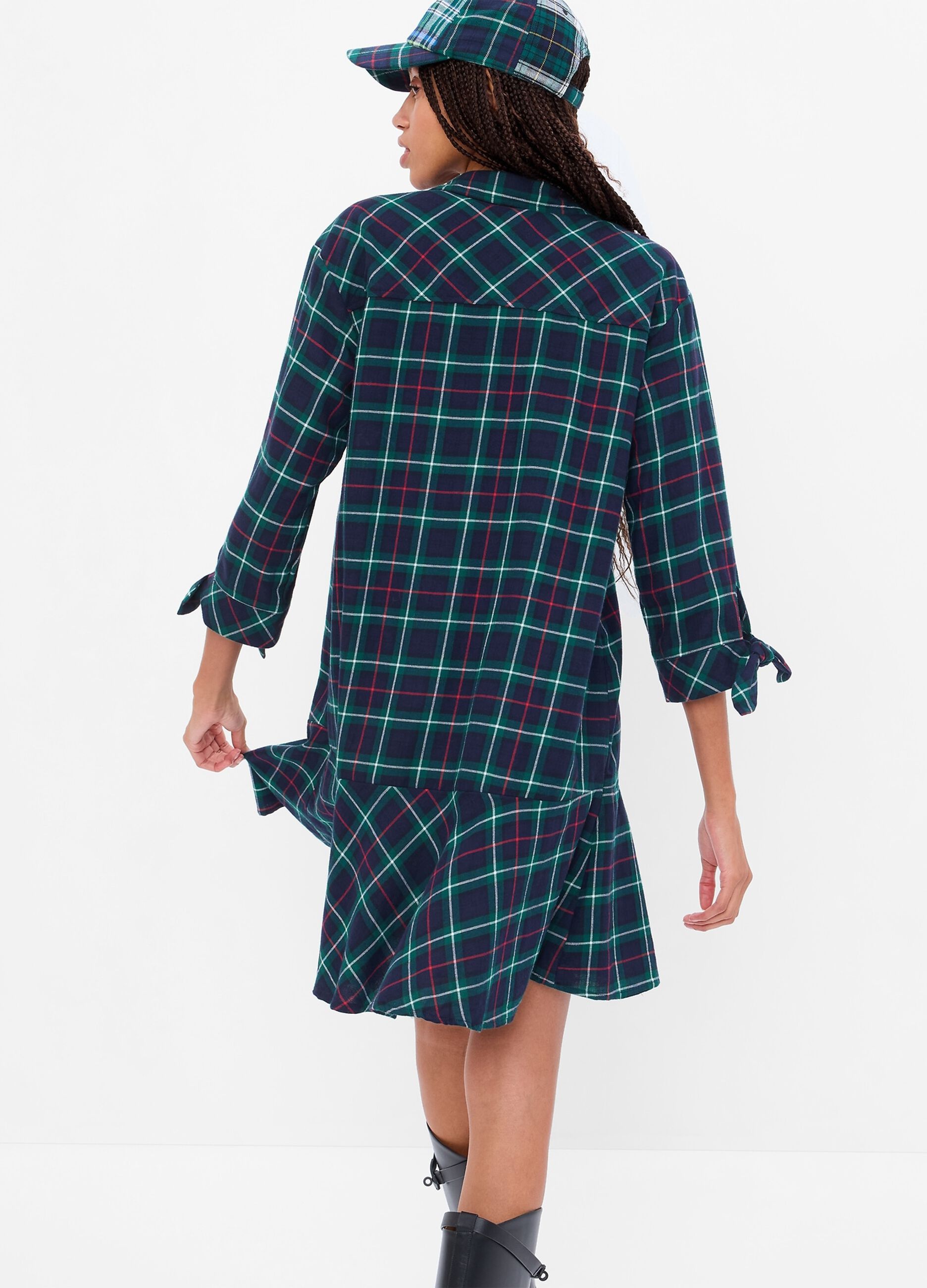 Shirt dress with check pattern_1