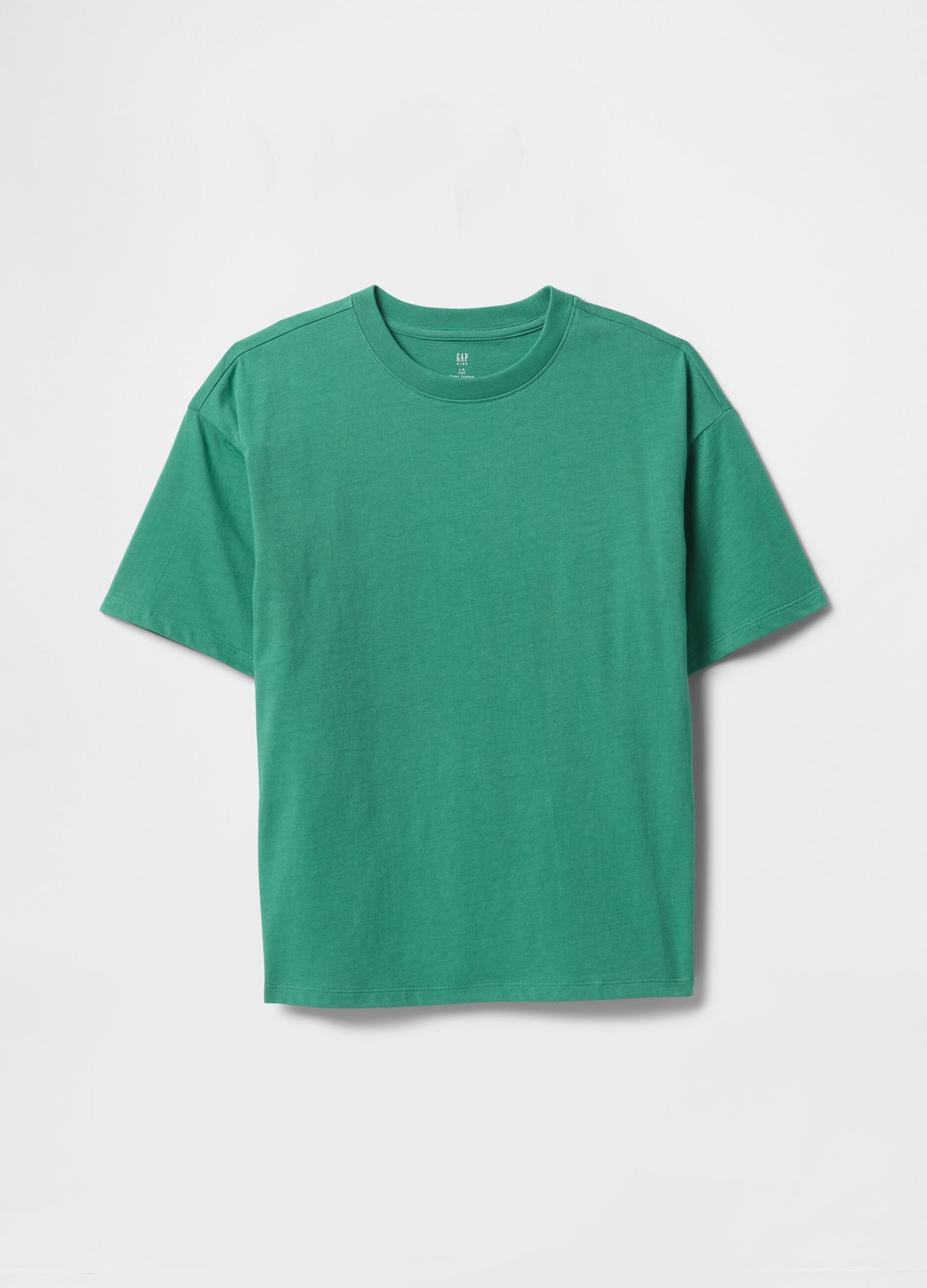 T-shirt verde a maniche corte in cotone