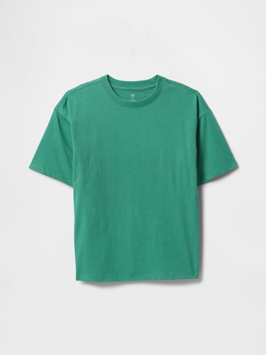 T-shirt verde a maniche corte in cotone Boy_0