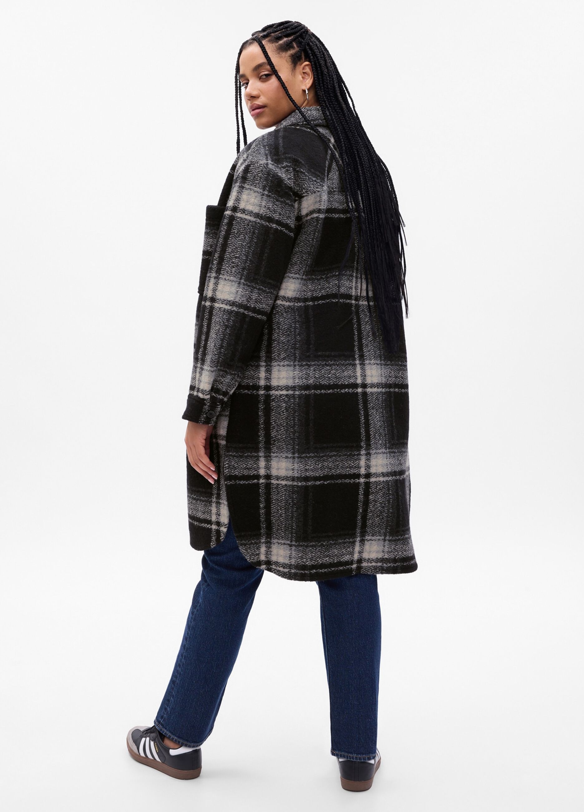 Long shacket with check pattern_4