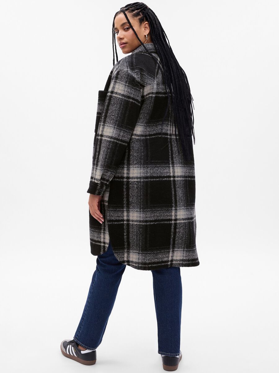 Long shacket with check pattern Woman_4