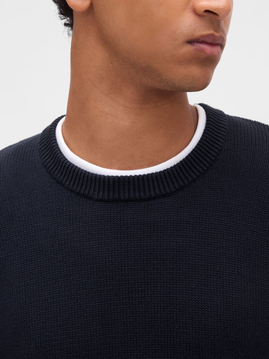 Maglione blu in cotone Uomo_3