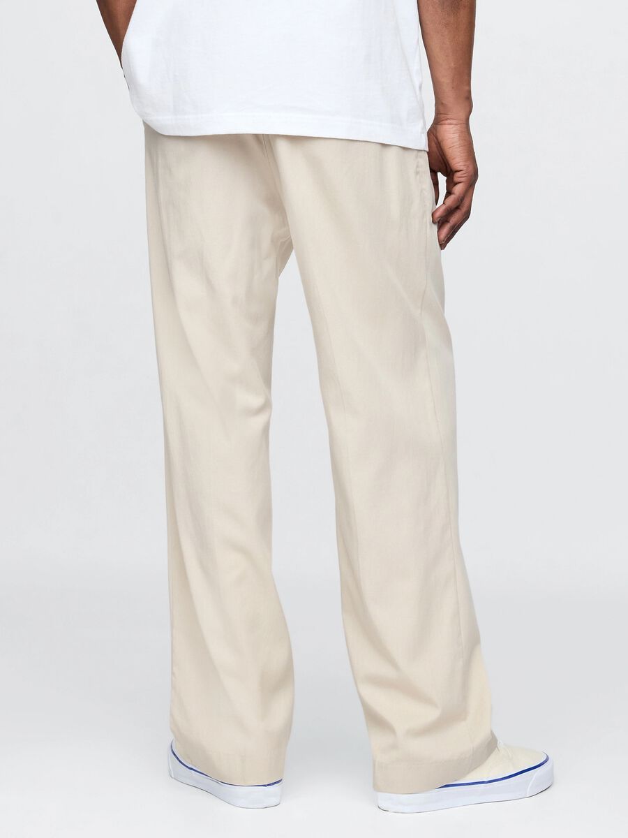Casual beige trousers in Lyocell and cotton Man_2