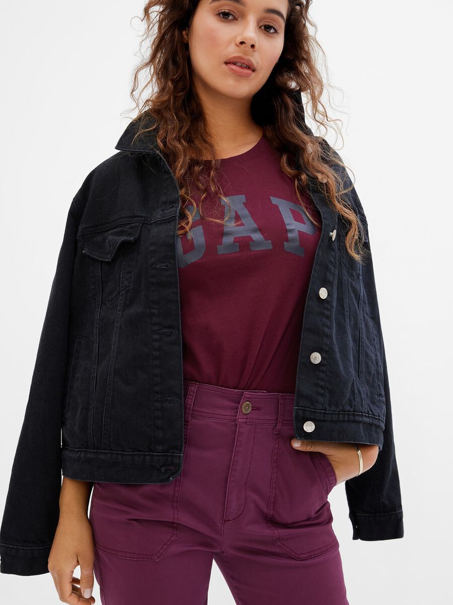 Jersey T-shirt with logo print Woman_0