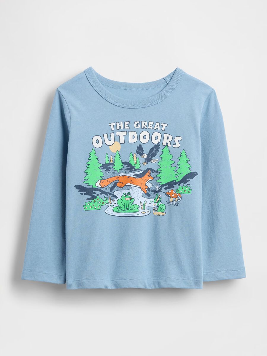 Long-sleeve blue cotton T-shirt Baby Boy_0