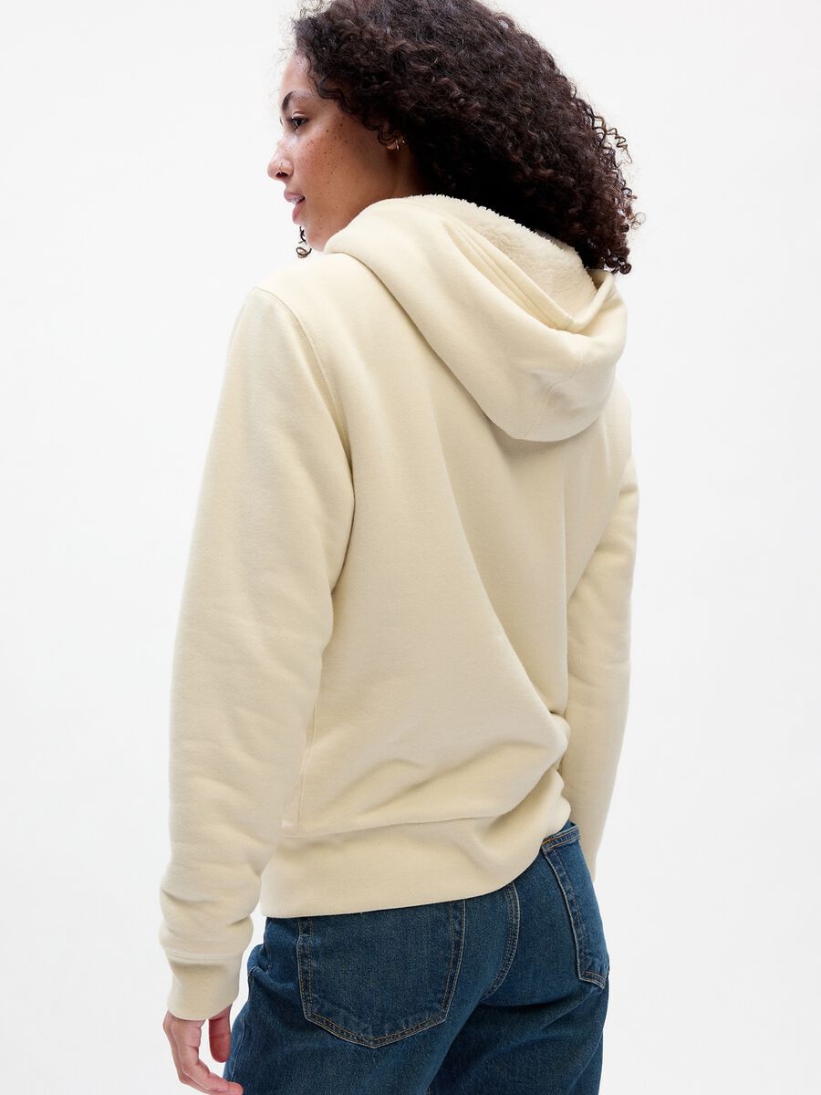 Sweatshirt with hood with sherpa lining Woman_1