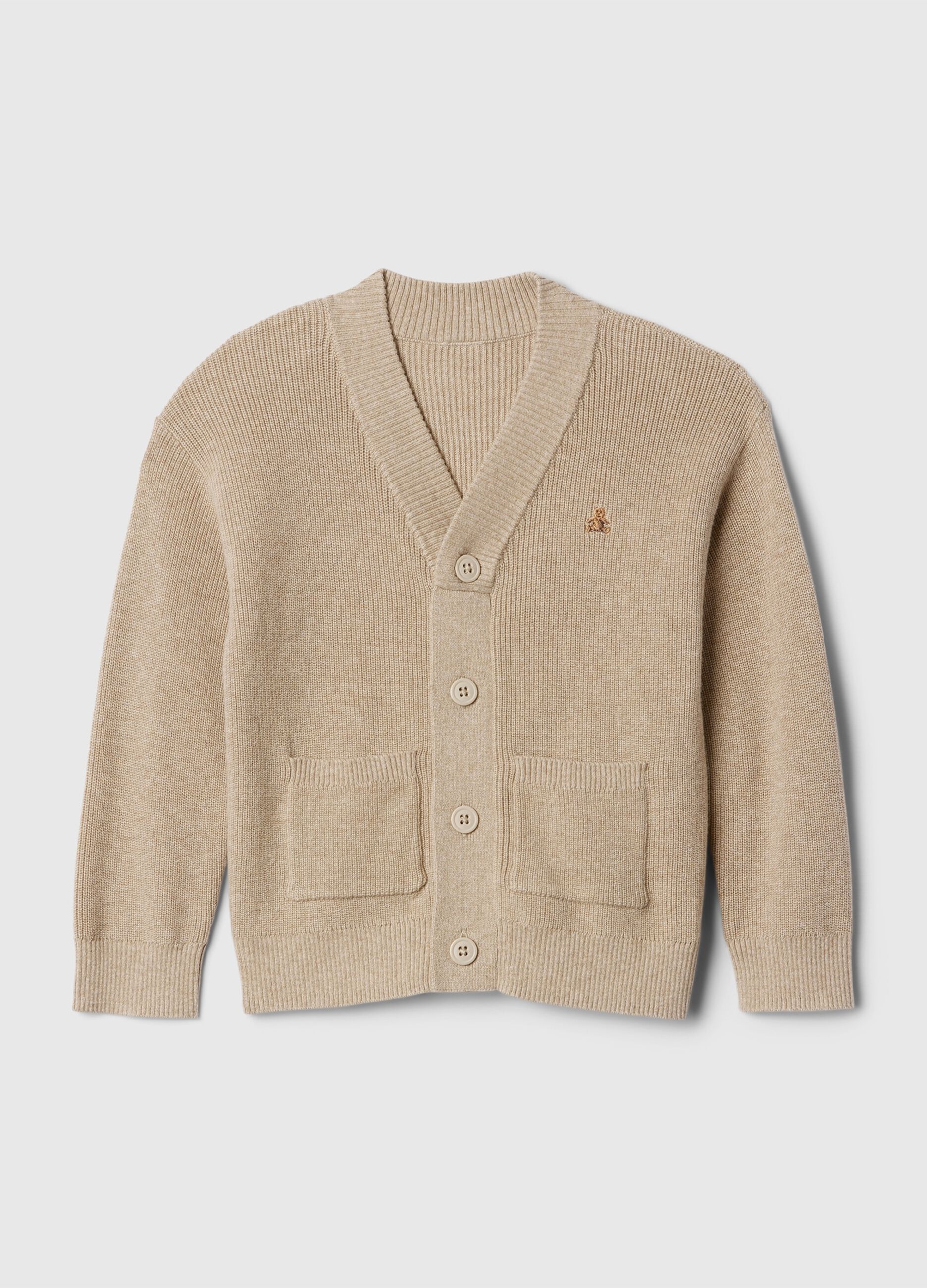 Cardigan in cotone con scollo a V