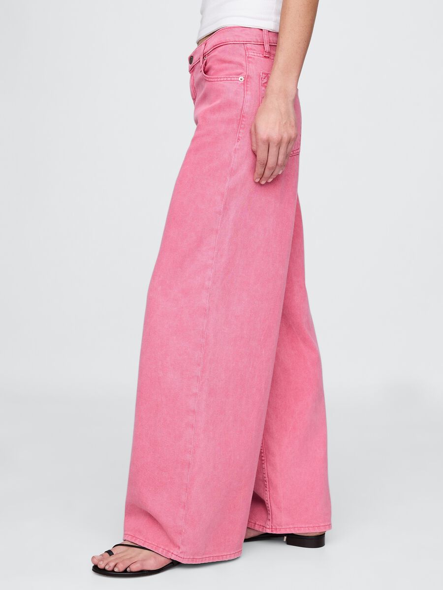 Pantaloni wide leg in denim rosa Gap Donna_2