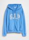 Regular fit cotton blend sweatshirt with logo, zip and hood_3