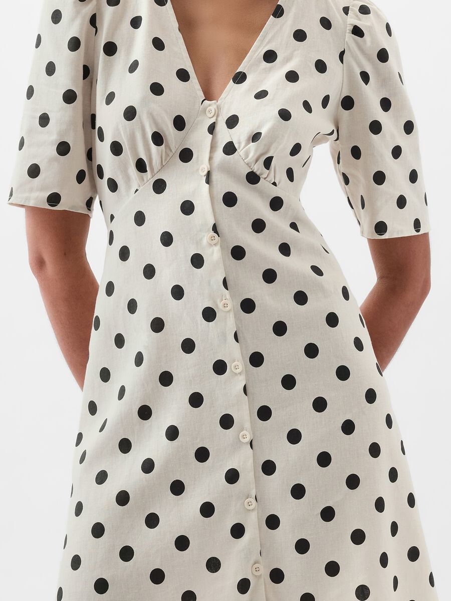 Short polka dot dress with buttons Woman_2