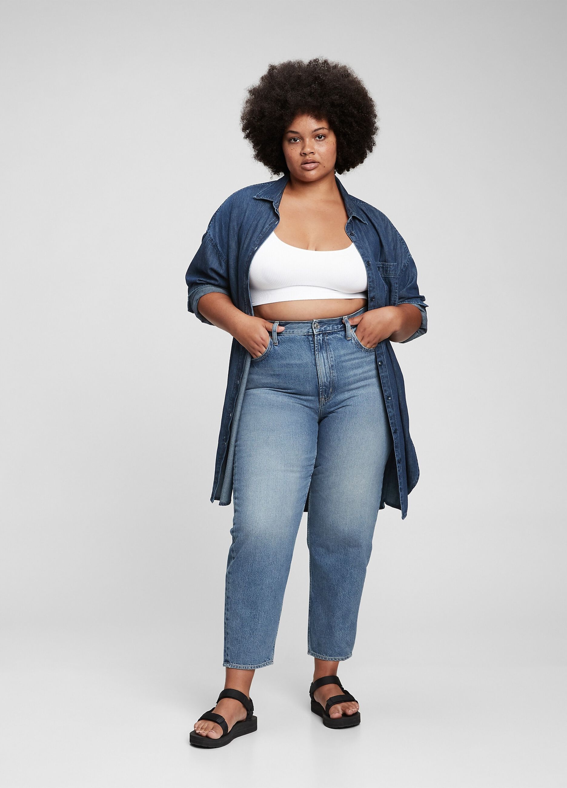 High-rise, Mum-fit jeans