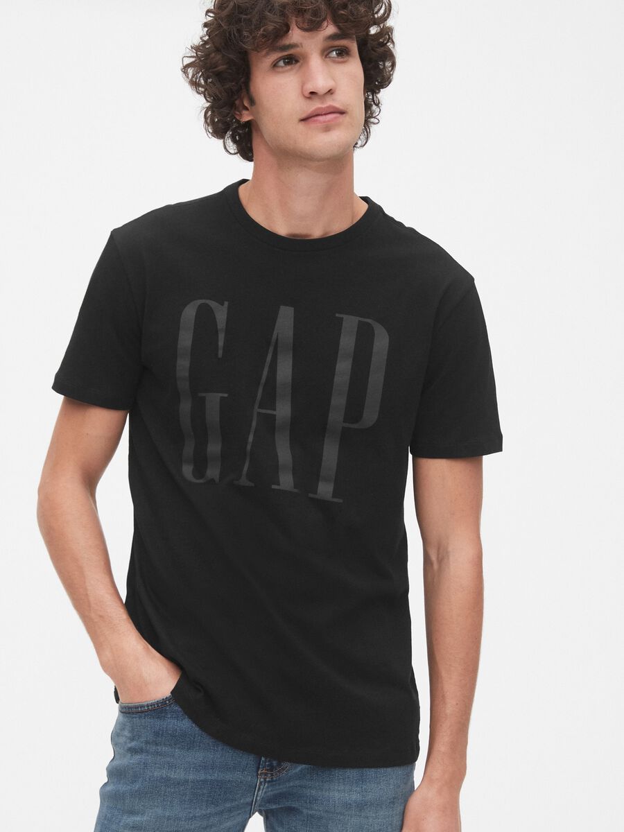 Cotton T-shirt with maxi logo print Man_0