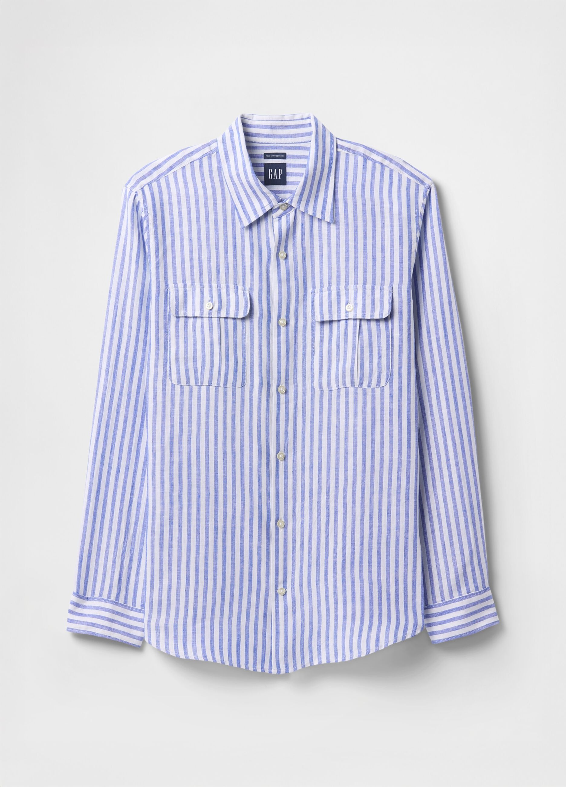 Camicia oversize a righe azzurre e bianche_3
